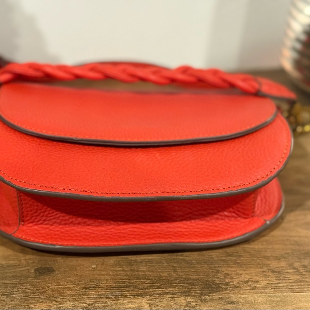Antonio Melani Rosie Braided Top Handle Saddle Crossbody Bag – Red/orangw - Picture 6 of 13